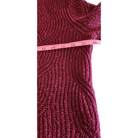 Christopher & Banks Women's Small Burgundy Tunic Sweater, Long Sleeved V Neck - Picture 5 of 6